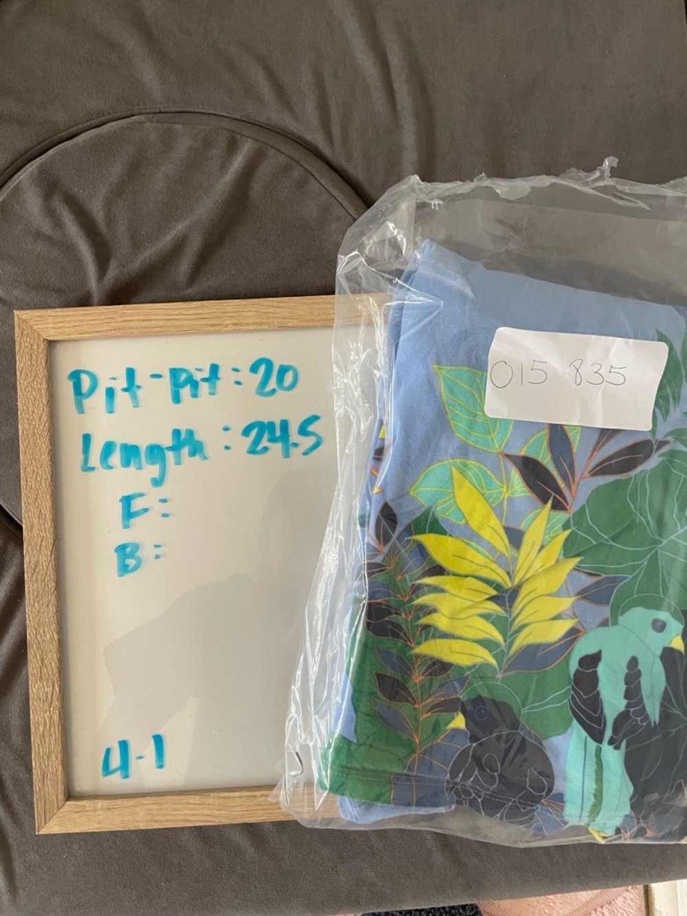 Talbots Light Blue Tropical-Print Boatneck 3/4 Sleeve Tee - Picture 4 of 4